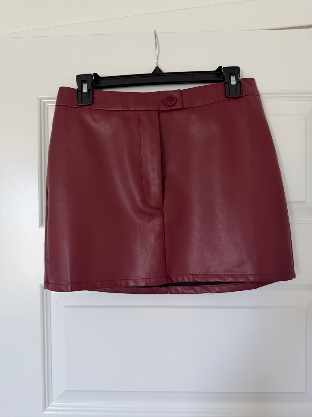 Vici Wine Faux Leather Mini Skirt